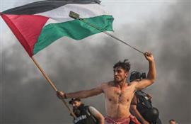 Gaza protest image likened to famous Delacroix painting