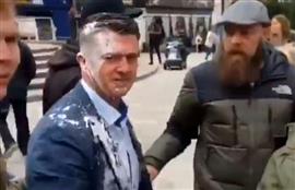 Tommy Robinson Doused In Milkshake For Second Time In Two Days